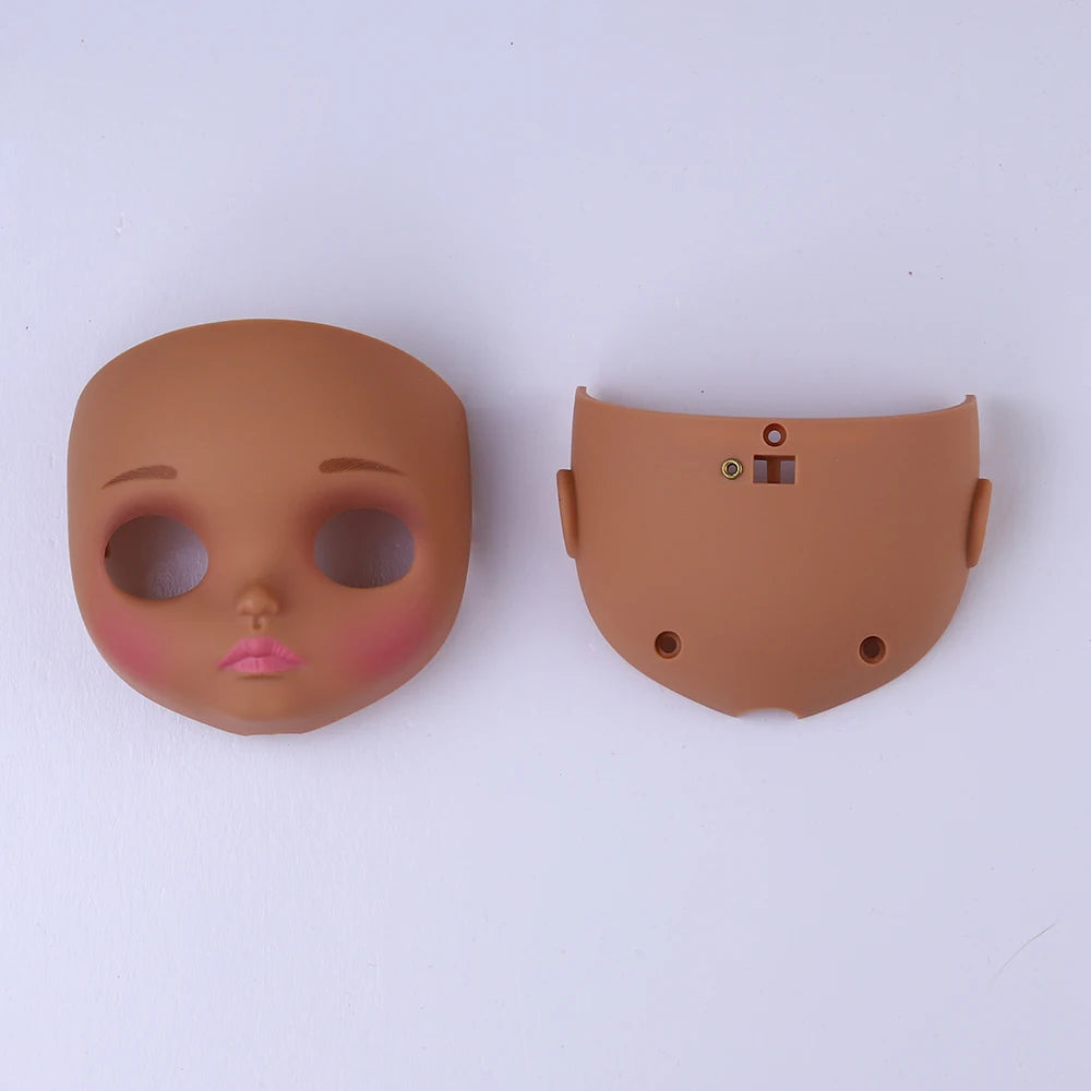 Blyth 1/6 doll hand drawn makeup face shell Blank Makeup DIY frosted face handmade