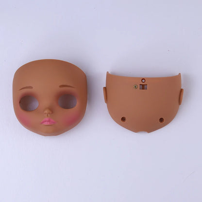 Blyth 1/6 doll hand drawn makeup face shell Blank Makeup DIY frosted face handmade