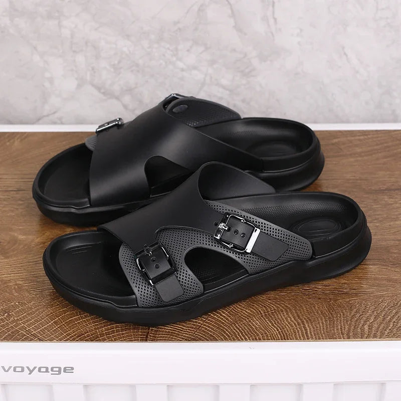 Summer Men Casual Sandals Outdoor Climbing Classic Roman Leather Beach Comfortable Trekking Hiking Fishing Fashion Slippers