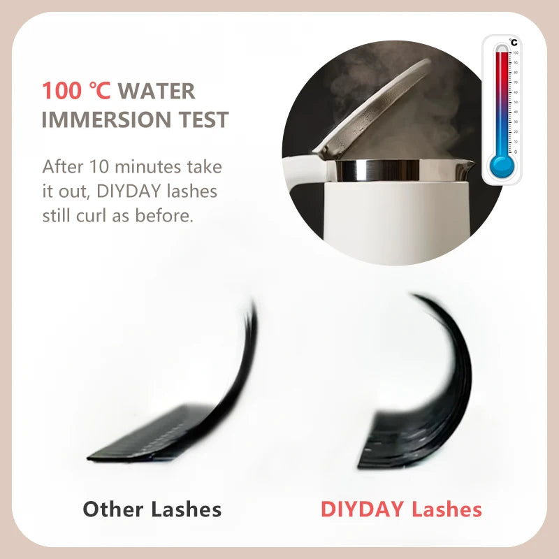 DIYDAY YY Shape Eyelash Extension C D L LU(M) N Curl Brown Lash Natural Soft Premade Volume Fans Two Tips Y-Shaped False Eyelash