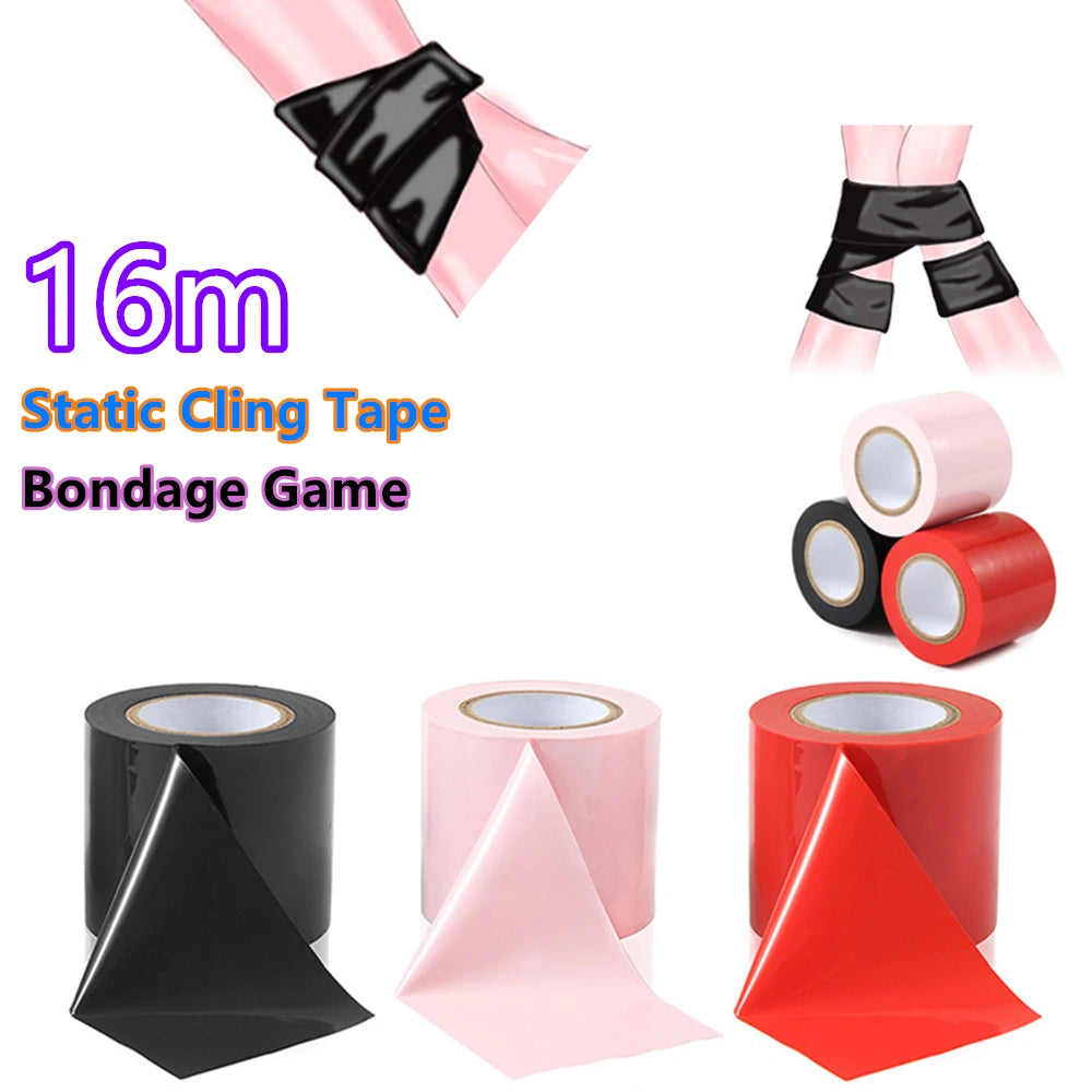 Sex Bondage Electrostatic Adsorption Tape Skin Friendly Body Harness Tied Static Sex Toys for Couple Tied Adult BDSM Toy 16M