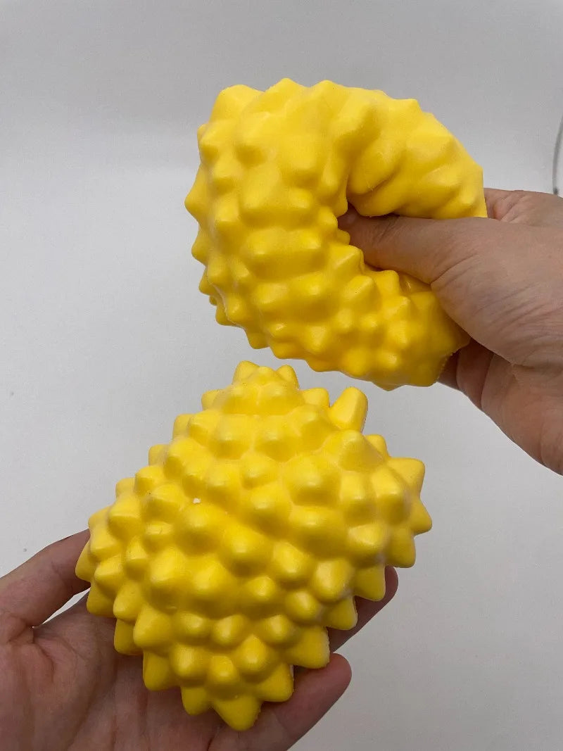 Crunchy Durian Building Block Handmade Squeeze Ball Fruits Stress Ball Popping Sound Squishy Toy Decompression Fidget Vent Toy