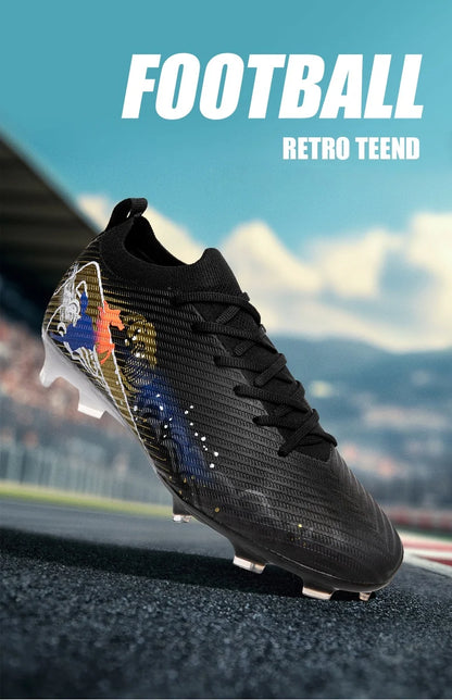 New Men Football Boots Match Ultralight Soccer FG Long Spikes Cleats Training Shoes Soccer Shoes Non-Slip Outdoor Drop Shipping