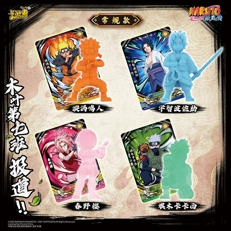 KAYOU NARUTO Mini Doll Rubber Figures Blind box Series Chakra Mode Sasuke Gaara Kurama Shikamaru Model Toy