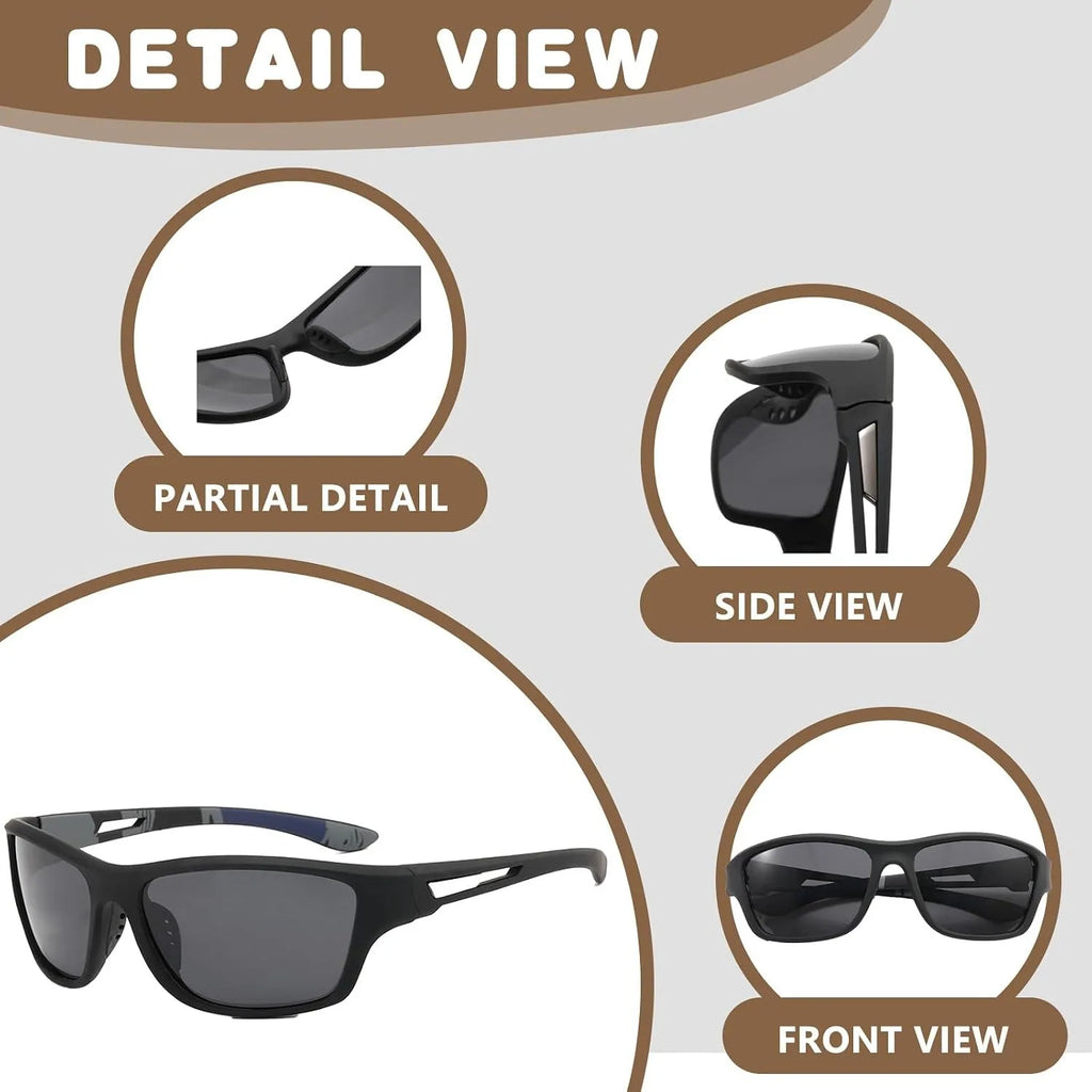 Polarized Fishing Sunglasses UV400, Anti-glare Eyewear for Men Women