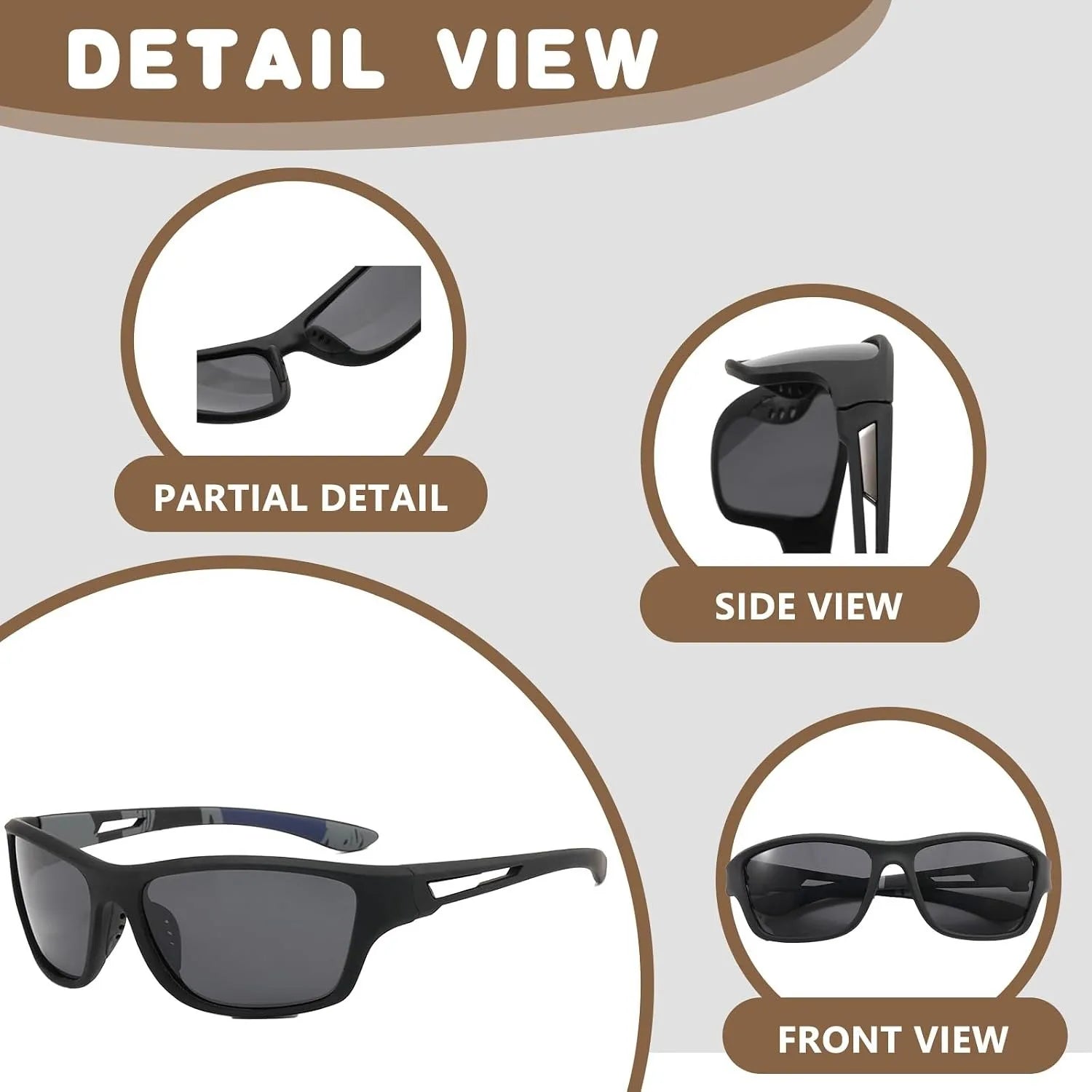 Polarized Fishing Sunglasses UV400, Anti-glare Eyewear for Men Women