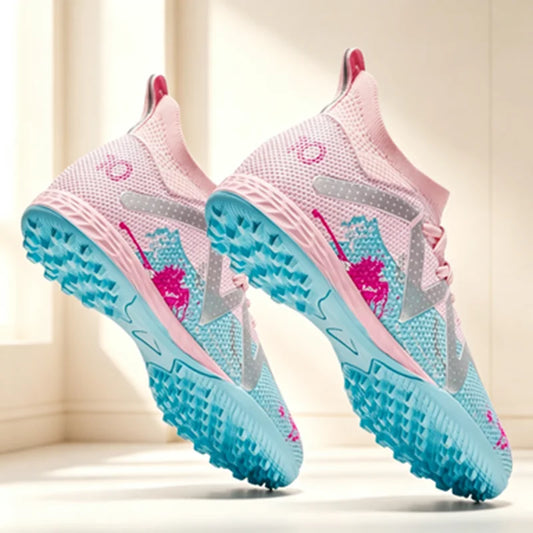 Unisex Adult TF Soccer Shoes PU Breathable Woven Fabric Rubber Dense Stud Anti-slip Wear-resistant Artificial Turf Daily Trainin