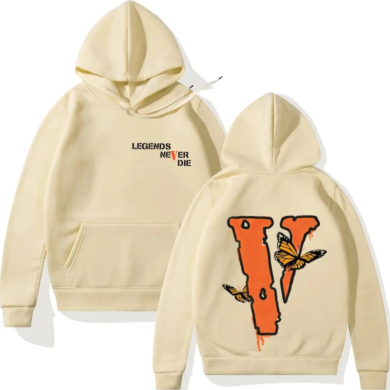 Men's V-Print Casual Hoodie
