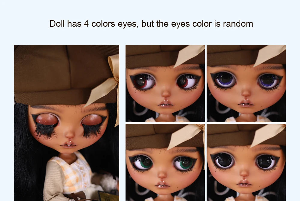 ICY DBS Blyth 1/6  Hand-Painted Doll Set Black Skin Girl Gift SD