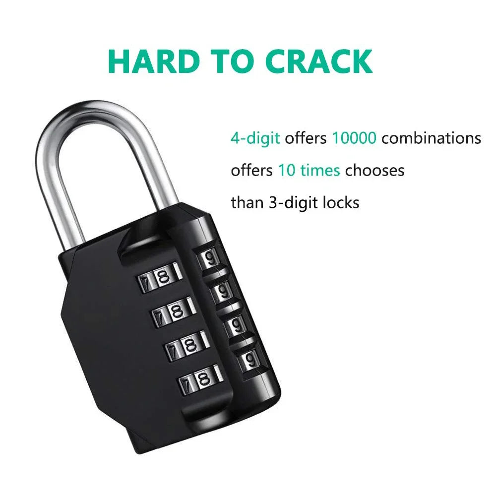 1pc Combination Lock Resettable 4 Digit Padlock with Combination Waterproof and Heavy Duty Combination Padlock Outdoor Indoor