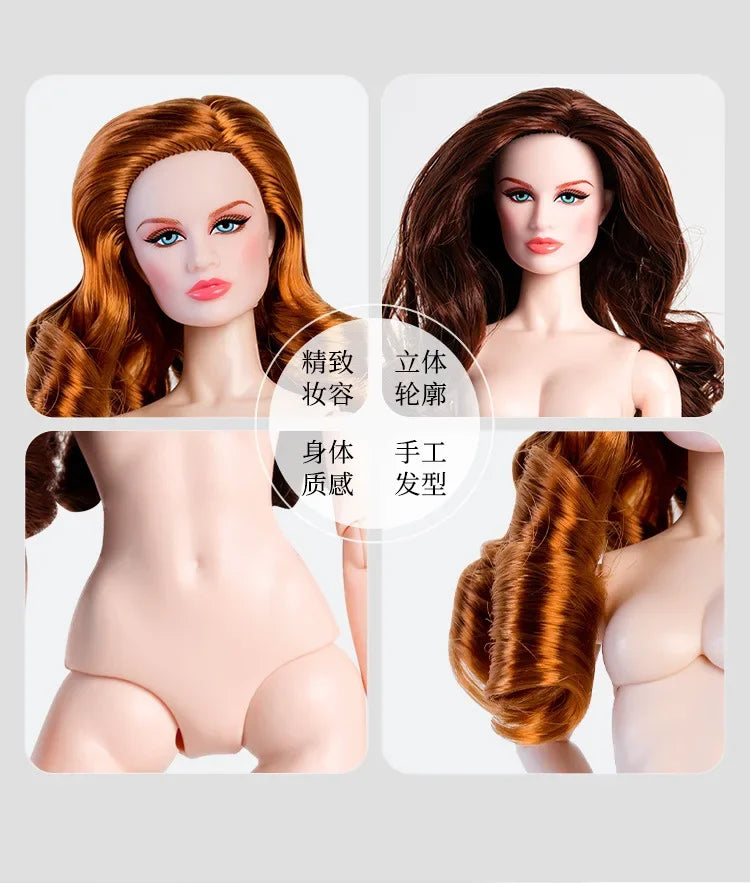 Xianxian new Supermodel doll  / 32cm nude naked doll with normal skin blond hair / 12 joint movable body + head / 1/6 doll toy