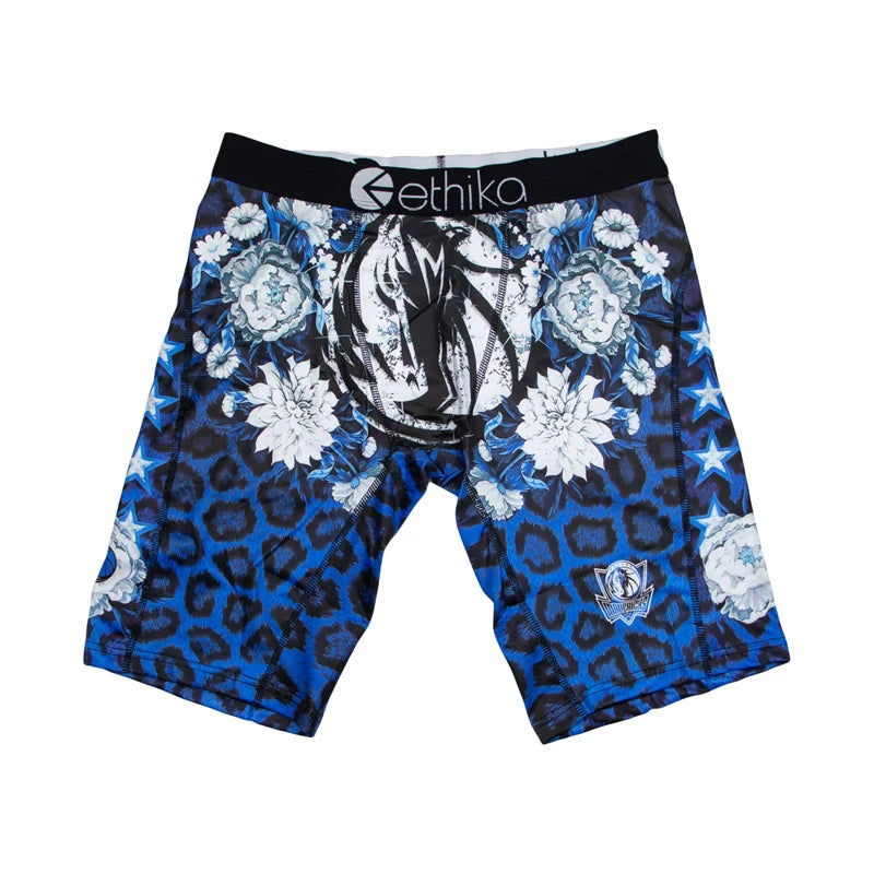 ETHIKA 1Pcs Men Underwear Boxers Breathable Mesh Crotch Man Underpants Plus Size L-3XL Mens Panties Printed Men's Boxers Briefs