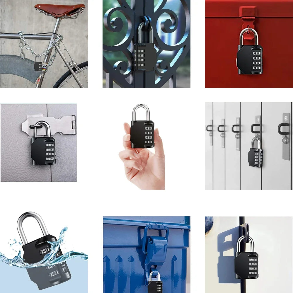 1pc Combination Lock Resettable 4 Digit Padlock with Combination Waterproof and Heavy Duty Combination Padlock Outdoor Indoor