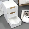 3-Tier Plastic Cosmetic Storage Box Organizer with Drawers Multifunctional Countertop Storage for Jewelry Office Supplies
