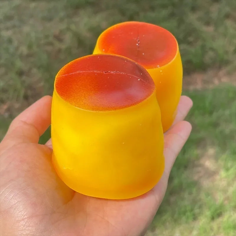 Caramel Pudding Crunchy Moldable Stress Ball Fidget Toy Crispy Squeeze Ball Round Blocks Filled ASMR Anti Stress Toys for Adults