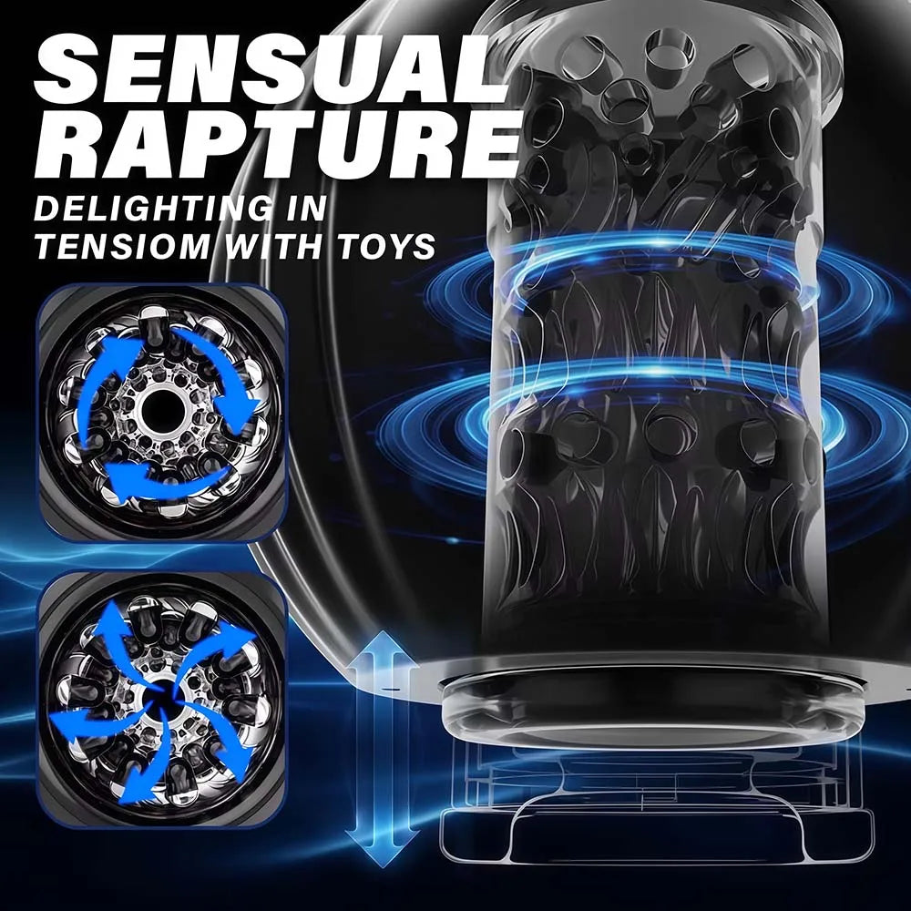 Automatic Male Masturbator Telescopic Rotation Vagina Masturbation Adults Sex Toys for Men Piston Open-ended Mastubators Cup