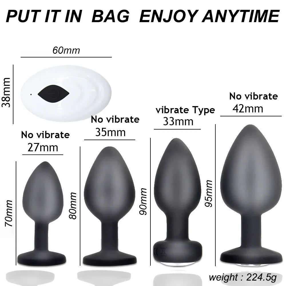 Vibrating Anal Plug Set Dildos Bullet Vibrator 10 Vibration Wireless Remote Control Sex Toy for Women Men Gay Prostate Massager