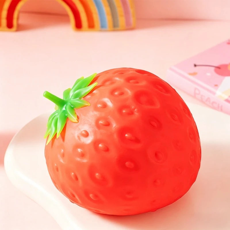 Giant Strawberry Squishy Toy Extra Large Size Strawberry Fidget Toys Slow Rising Shapeable Venting Ball for Adults Friends Gifts