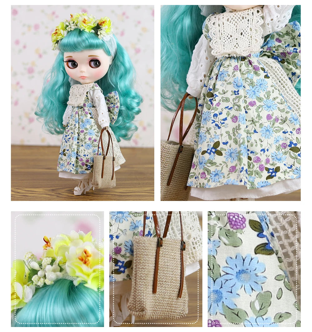 ICY DBS Blyth Doll 1/6 Clothing Joint Body Princess Dress Casual Clothing Toy Gift