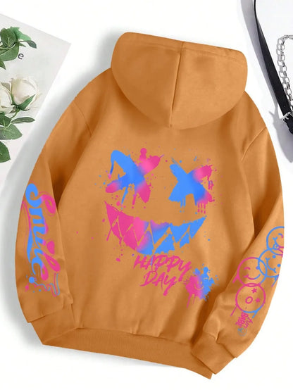 Smiley Graphic Streetwear Hoodie