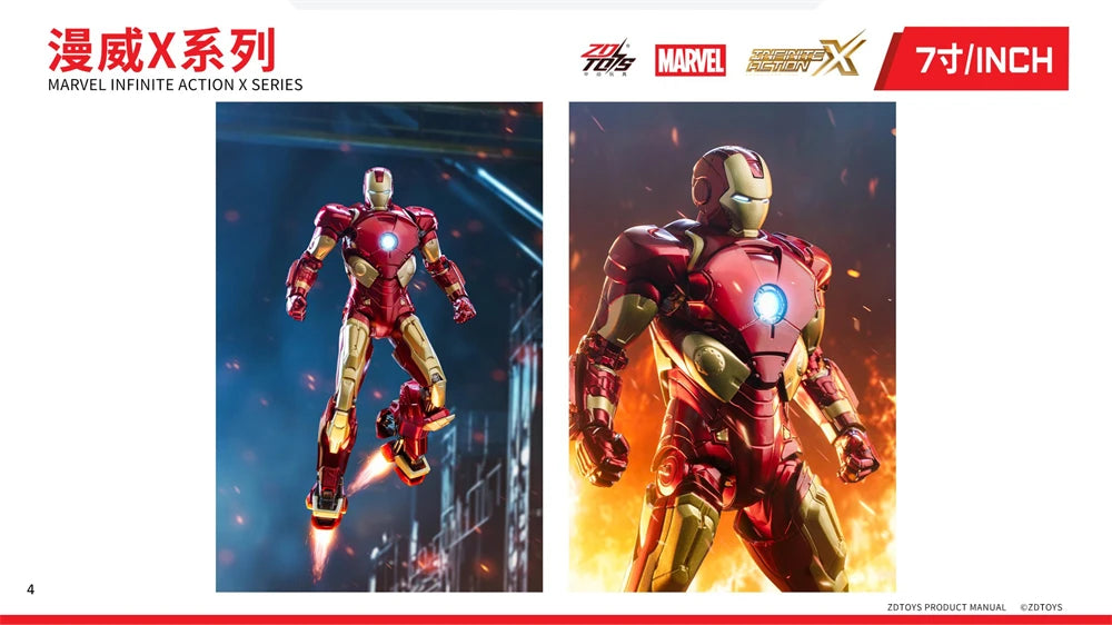 Marvel ZD Toys Iron Man Figure MK3 MK4 MK85 MK42 MK18 MK19 Spider-Man PS4 Iron Spider Action Figure Collections Gift