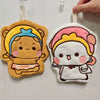 Kawaii Cartoon Bubu Dudu Hand Towel Double Layer Thick Absorbent Coral Fleece Hanging Towel Cute Cartoon Towel for Home Towel