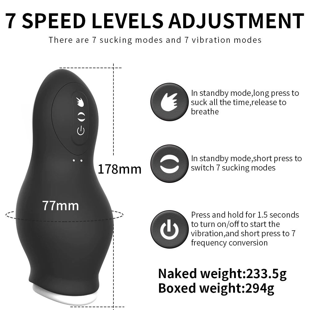 Automatic Masturbator Cup Sucking Male Penis Pumps Blowjob Machine Pussy Glans Stimulator Vibration Waterproof Adult Sex Toy