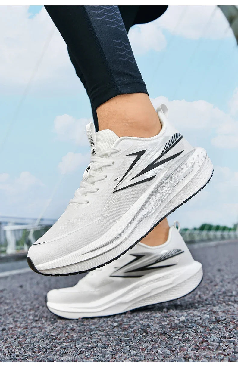 Men's Running Shoes Jogging Cushioning Mesh Outdoor Couple Trainer Race Breathable Sneakers Non-Slip Carbon Board Off-road Shoes