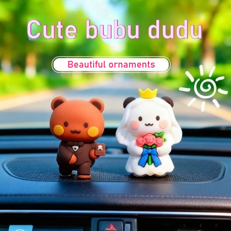 Hot Bubu and Dudu Panda Bear Figure Doll Wedding Figurine Kawaii Action Toy Collection Ornaments for Fans Friends Gifts