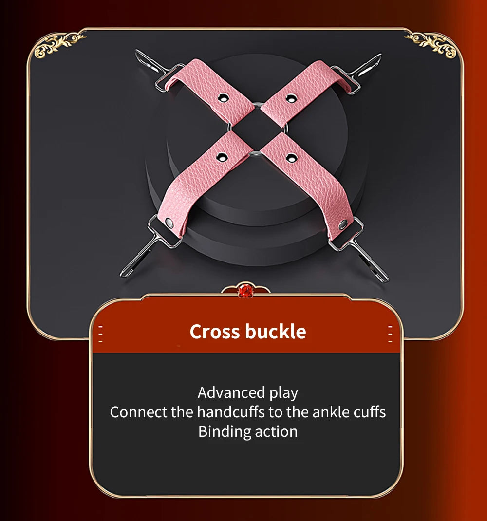 Bdsm Bondage Set Restraint Adult Game Handcuff Neck Collar Wrist Mouth Gag Strap Fetish SM Sex Toys for Woman Couples Product