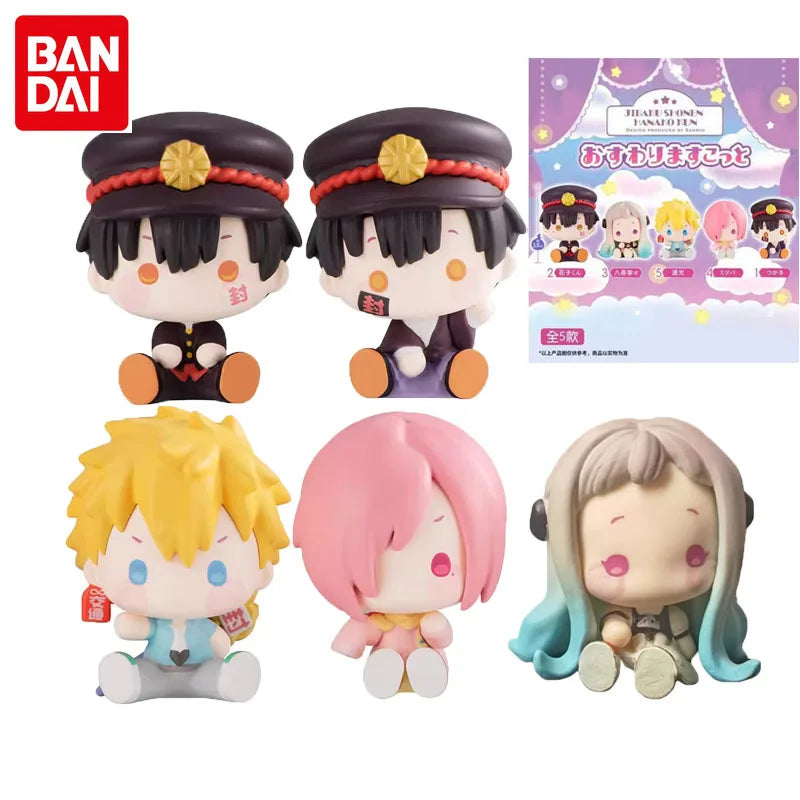 Bandai Original Gashapon Toilet-bound Hanako-kun Anime Figure Hanako Mitsuba Minamoto Kou Action Figure Toys for Boys Girls Gift