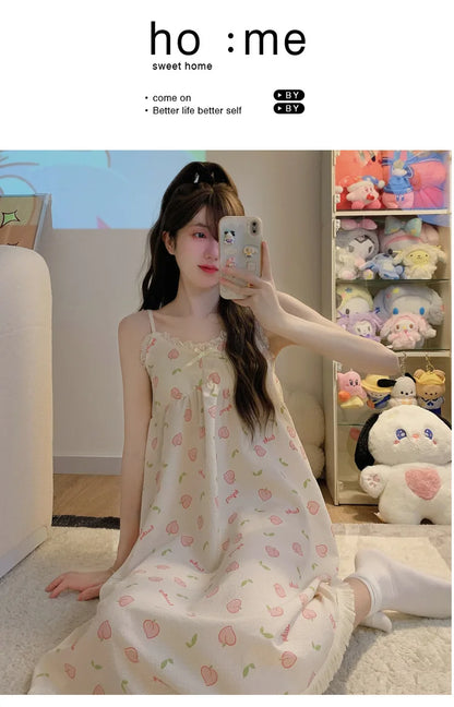 Women's Floral V-Neck Halter Nightgown