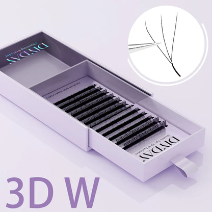 DIYDAY W Shape Eyelash Extension 3d 4d 5d 6d 7d 8d W-Shaped Eyelashes Premade Fans Individual BASF Mink Faux Lashes