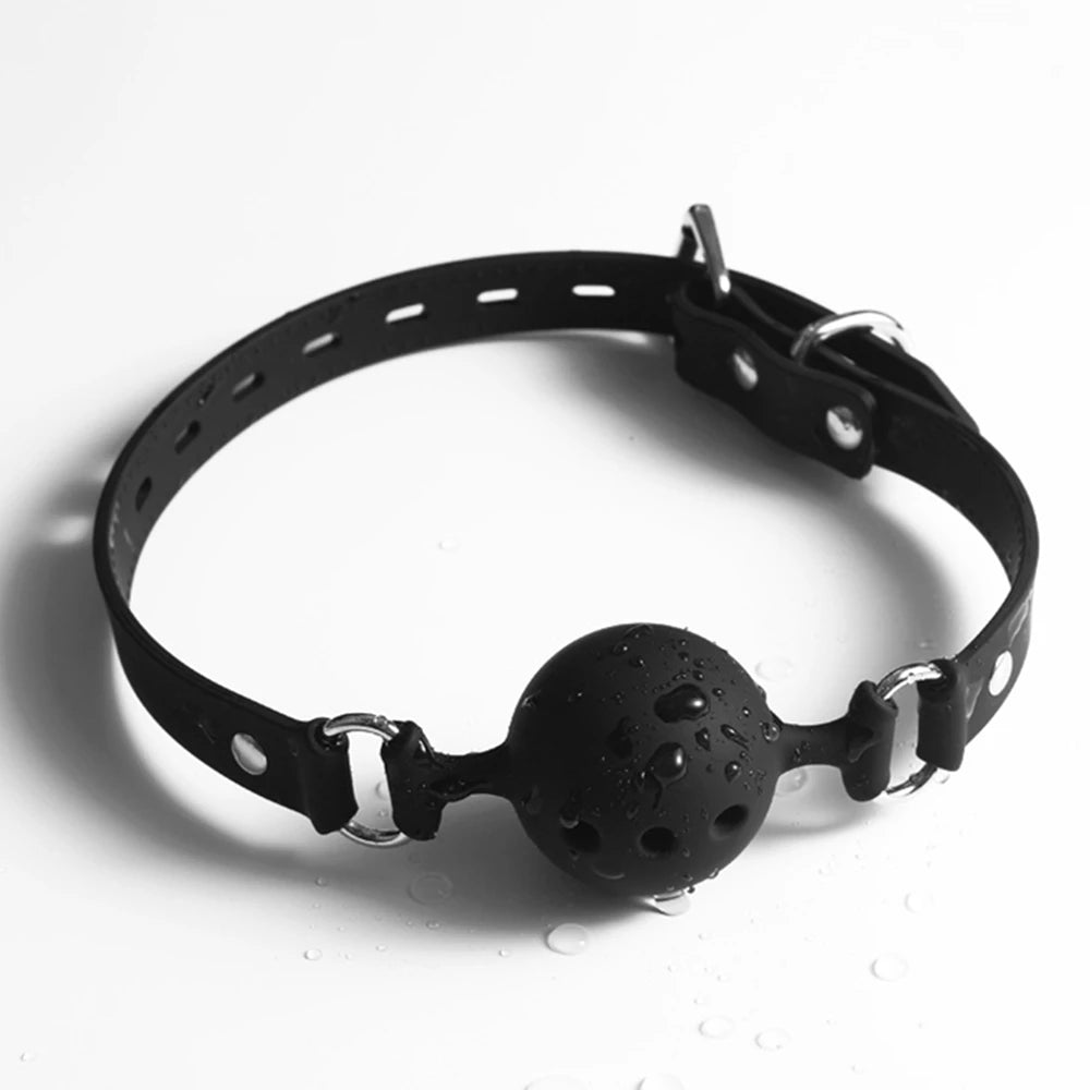 All Silicone Mouth Gag Breathable Ball Gag Adjustable Belt Mouth Sex Toys For Adult SM Games Sexyshop Erotic Accessories 18+