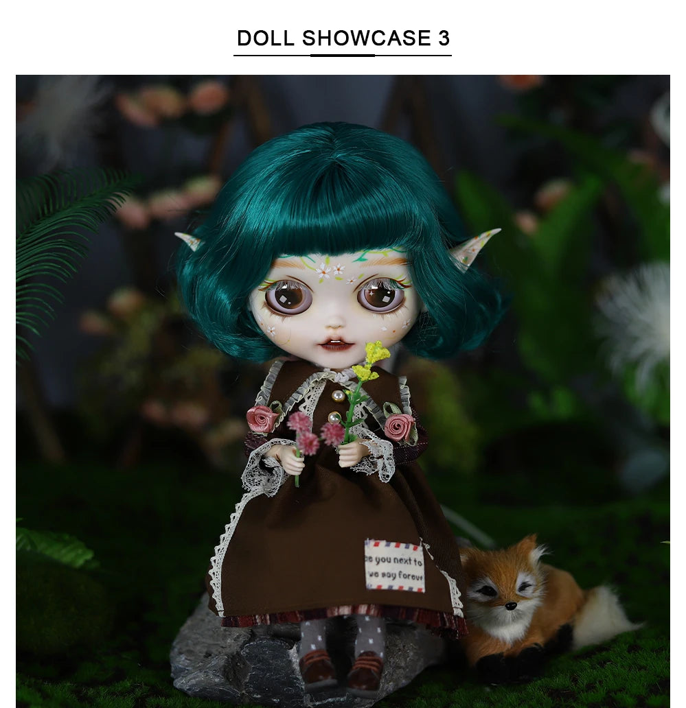 ICY DBS Blyth 1/6 Doll Elf Ear Hand-painted Set Doll Long Eyelash Sleep Doll White Skin Set Gift Toy SD