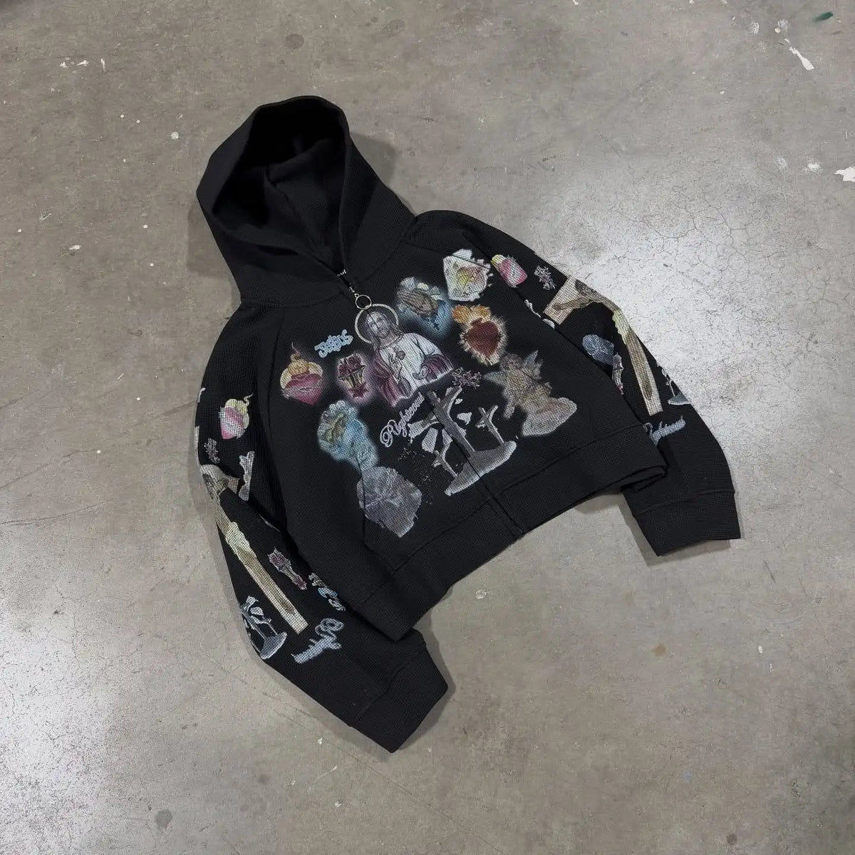 Y2K Graphic Zip-Up Hoodie