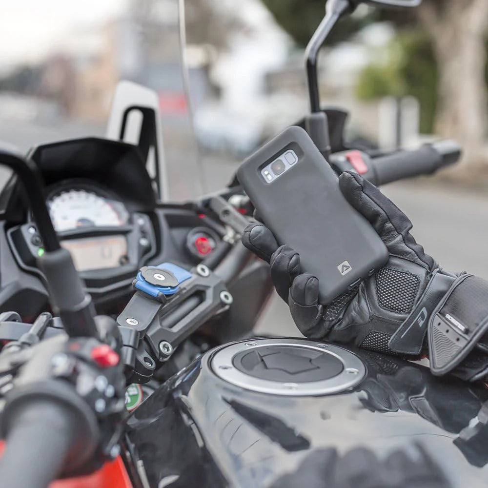Motorcycle Phone Mount, Anti-Shake Bike Cell Phone Holder with Vibration Dampener, Quick Release Attach/Detach
