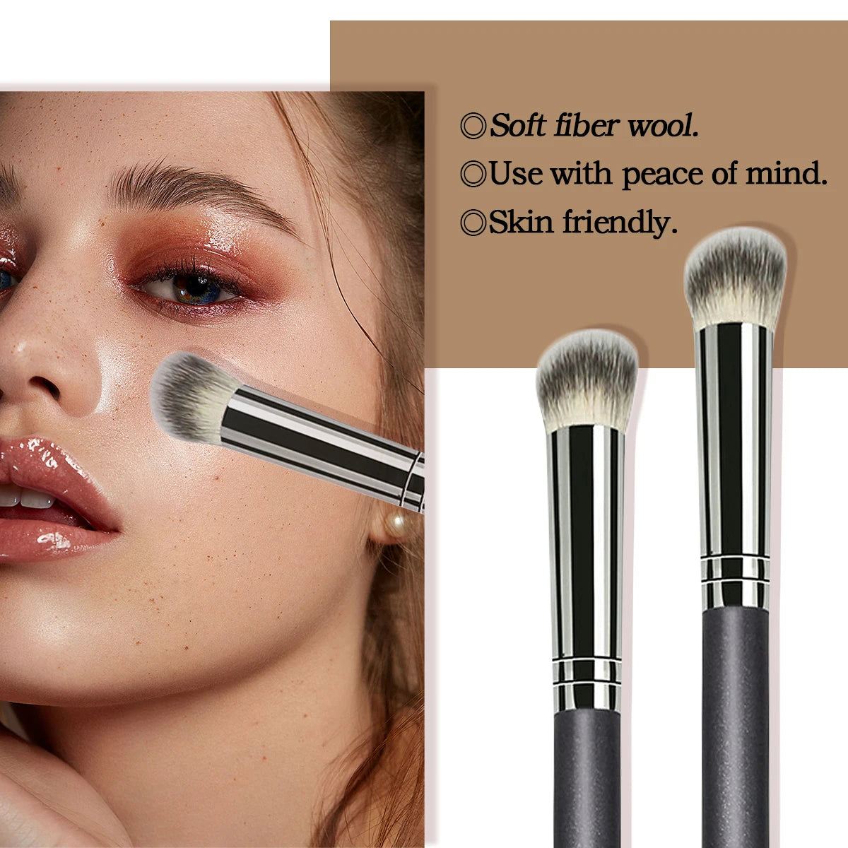 Concealer brush, dark circles, tear troughs, precision concealer brush, flat head concealer brush