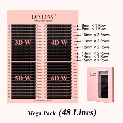 48-Row W-Shape Premade Lash Extensions