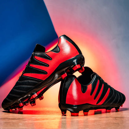 Durable Youth Football Boots PU Woven Upper TPU AG FG Studs Breathable Anti-Slip Wear-Resistant Sports Footwear