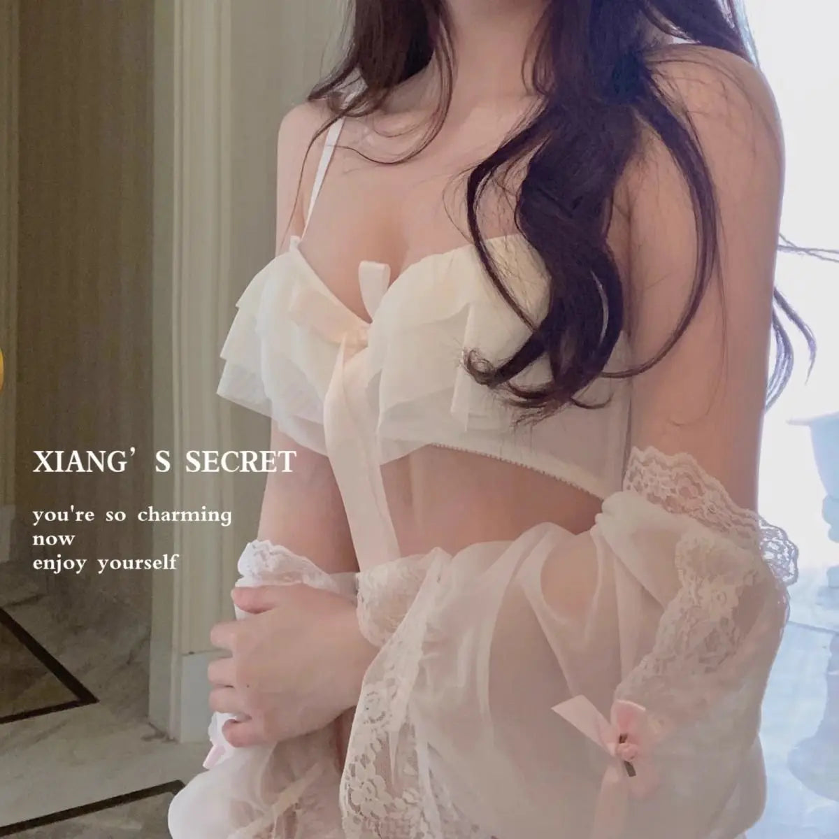 Women's Ruffle Mesh Wireless Bra