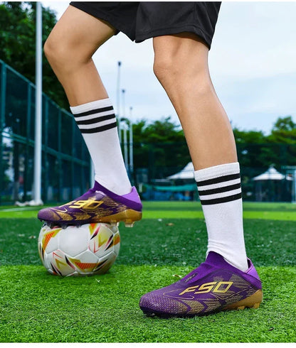 New Men Football Boots Sneakers High-quality Non-Slip Boys Cleats Hot-selling Soccer Shoes Grass Outdoor Match High-top Light