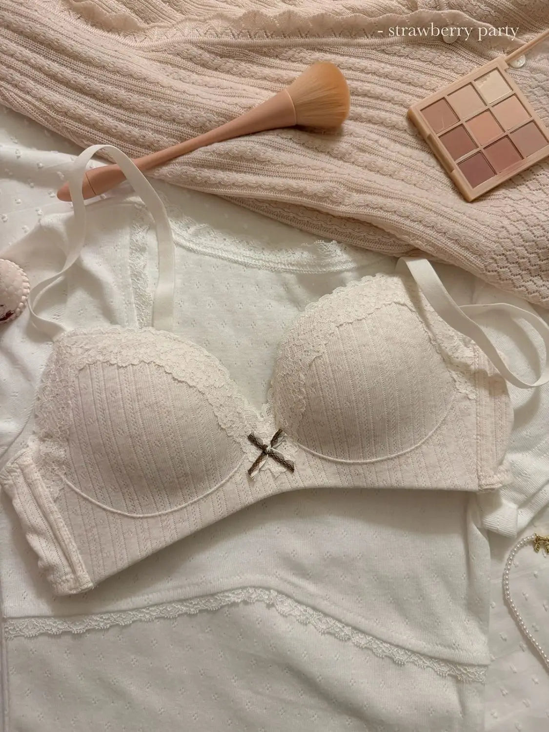 Women's Floral Lace Wireless Bra Set