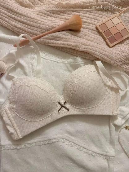 Women's Floral Lace Wireless Bra Set