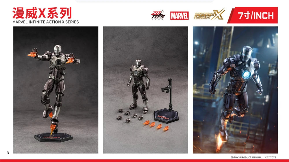 Marvel ZD Toys Iron Man Figure MK3 MK4 MK85 MK42 MK18 MK19 Spider-Man PS4 Iron Spider Action Figure Collections Gift