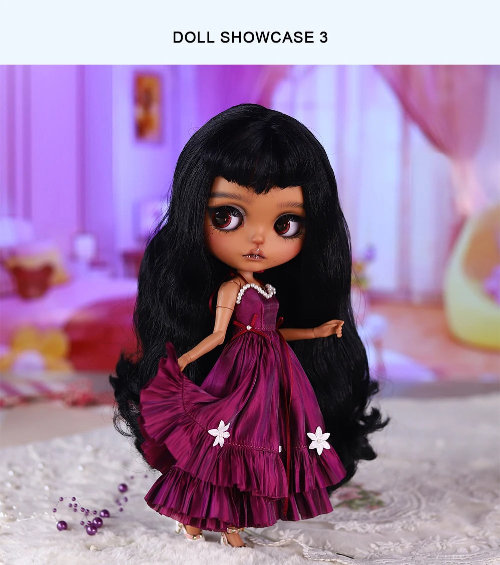 ICY DBS Blyth 1/6  Hand-Painted Doll Set Black Skin Girl Gift SD