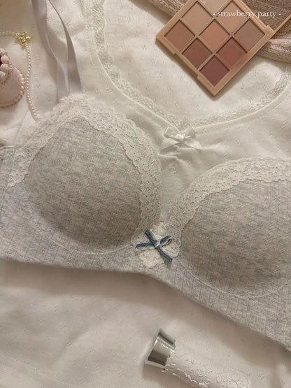 Women's Floral Lace Wireless Bra Set