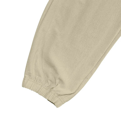 Amazon Cross-Border Cotton and Linen Tied Feet Multi-Pocket Tether Solid Color Loose Drawstring Trousers