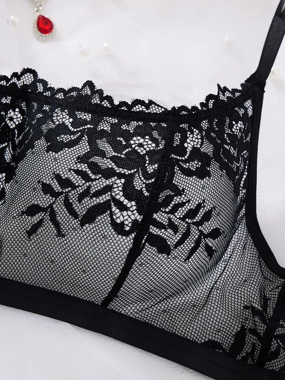Black Floral Lace Bralette