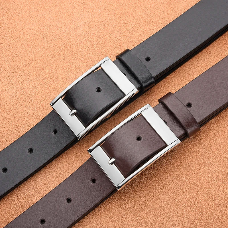 New men's luxury belt PU leather belt metal pin buckle high-quality well-known brand designer belt jeans men's belt
